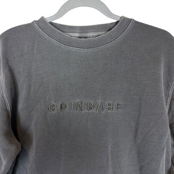 Coinbase Independent Trading Company Sweatshirt Men's Small Gray Fleece Lined - Picture 3 of 11